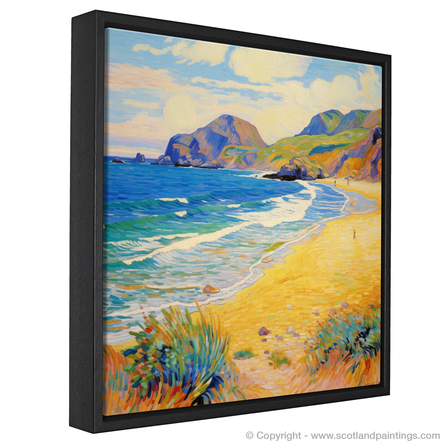 Painting and Art Print of Sandwood Bay, Sutherland in summer entitled "Impressionist Ode to Sandwood Bay Sutherland in Summer".