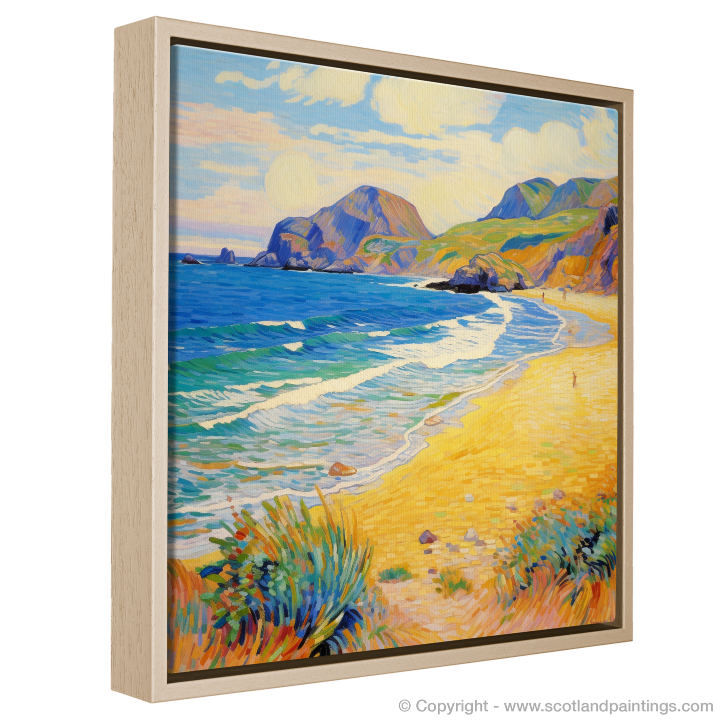 Painting and Art Print of Sandwood Bay, Sutherland in summer entitled "Impressionist Ode to Sandwood Bay Sutherland in Summer".