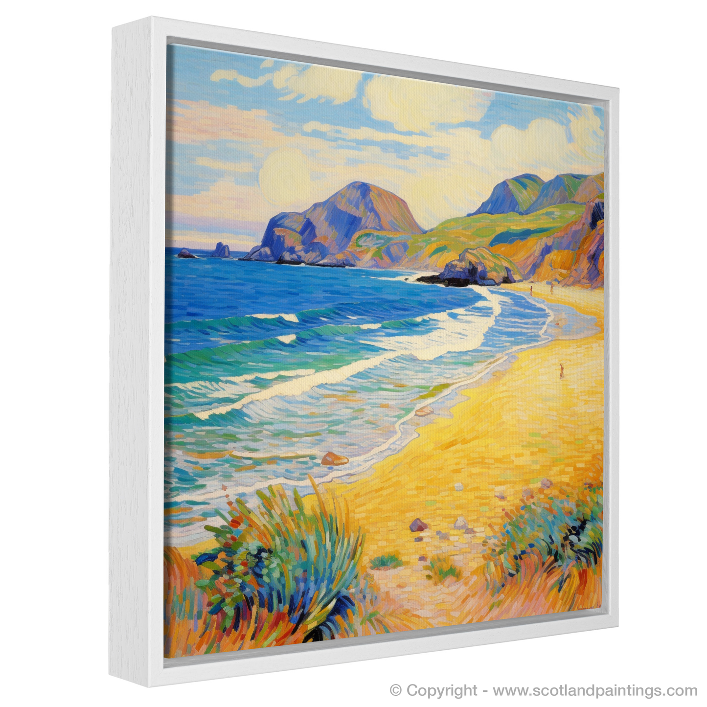 Painting and Art Print of Sandwood Bay, Sutherland in summer entitled "Impressionist Ode to Sandwood Bay Sutherland in Summer".