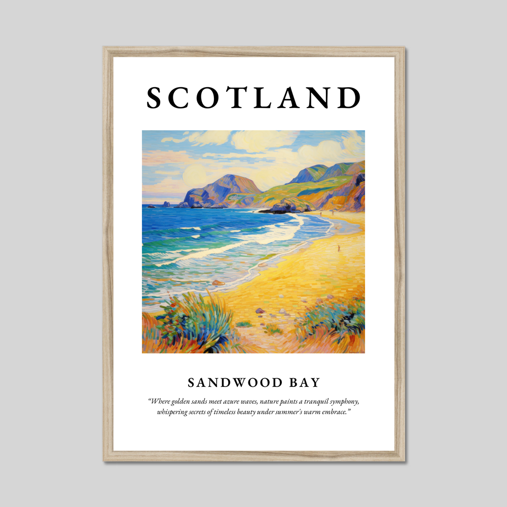 Poster in a natural frame with the word Scotland