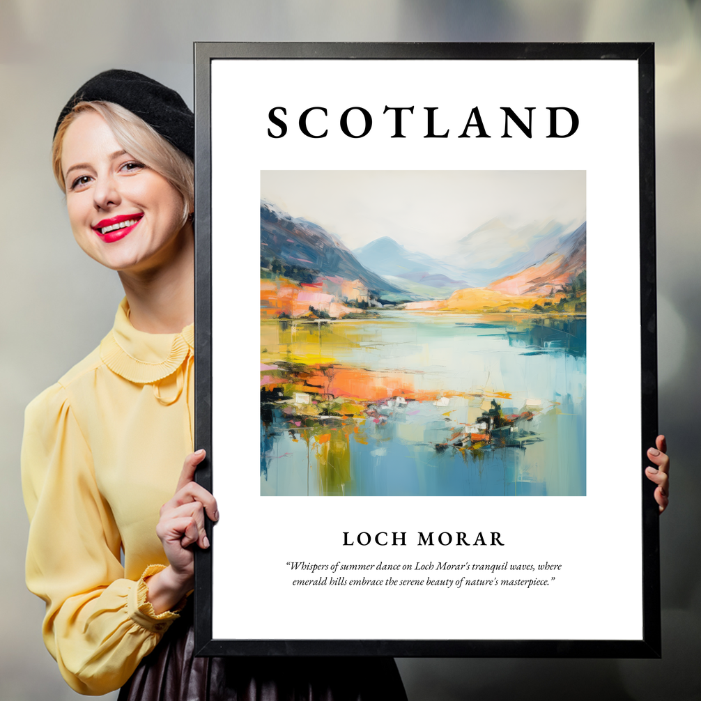 Person holding a poster of Loch Morar