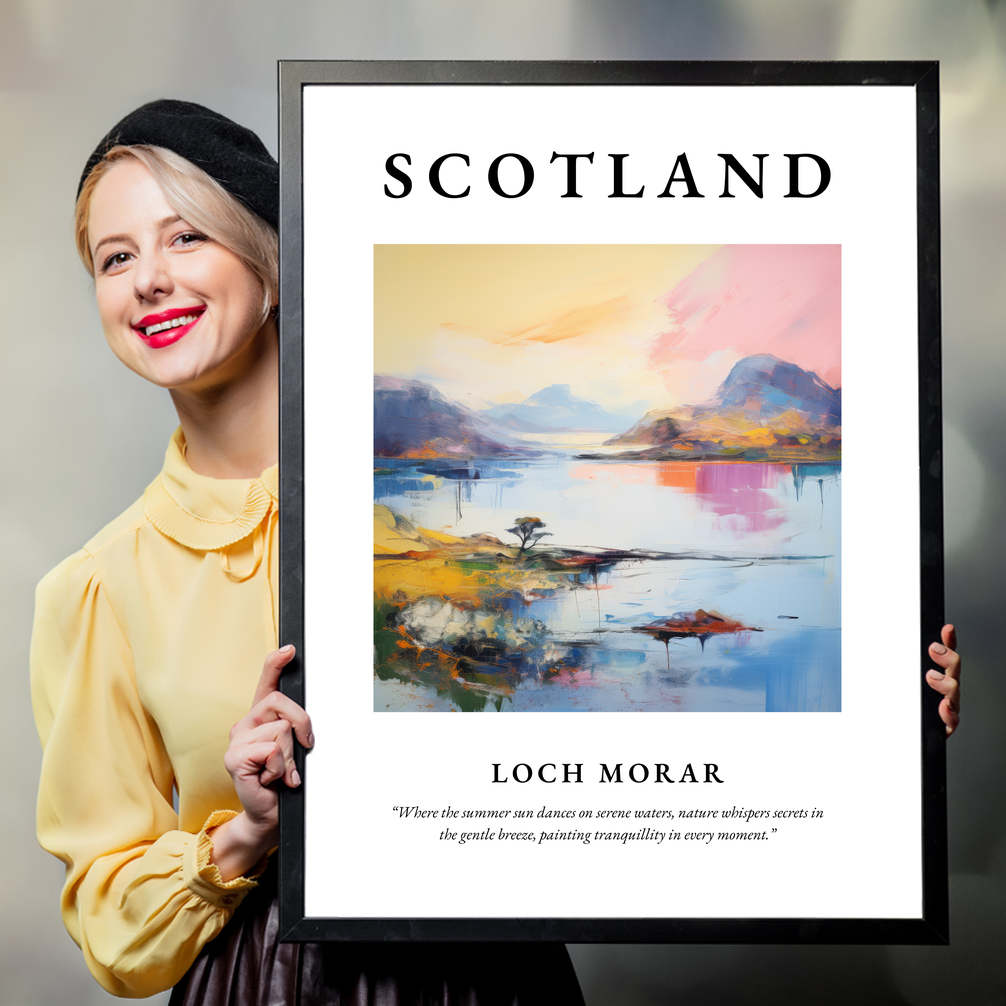 Person holding a poster of Loch Morar