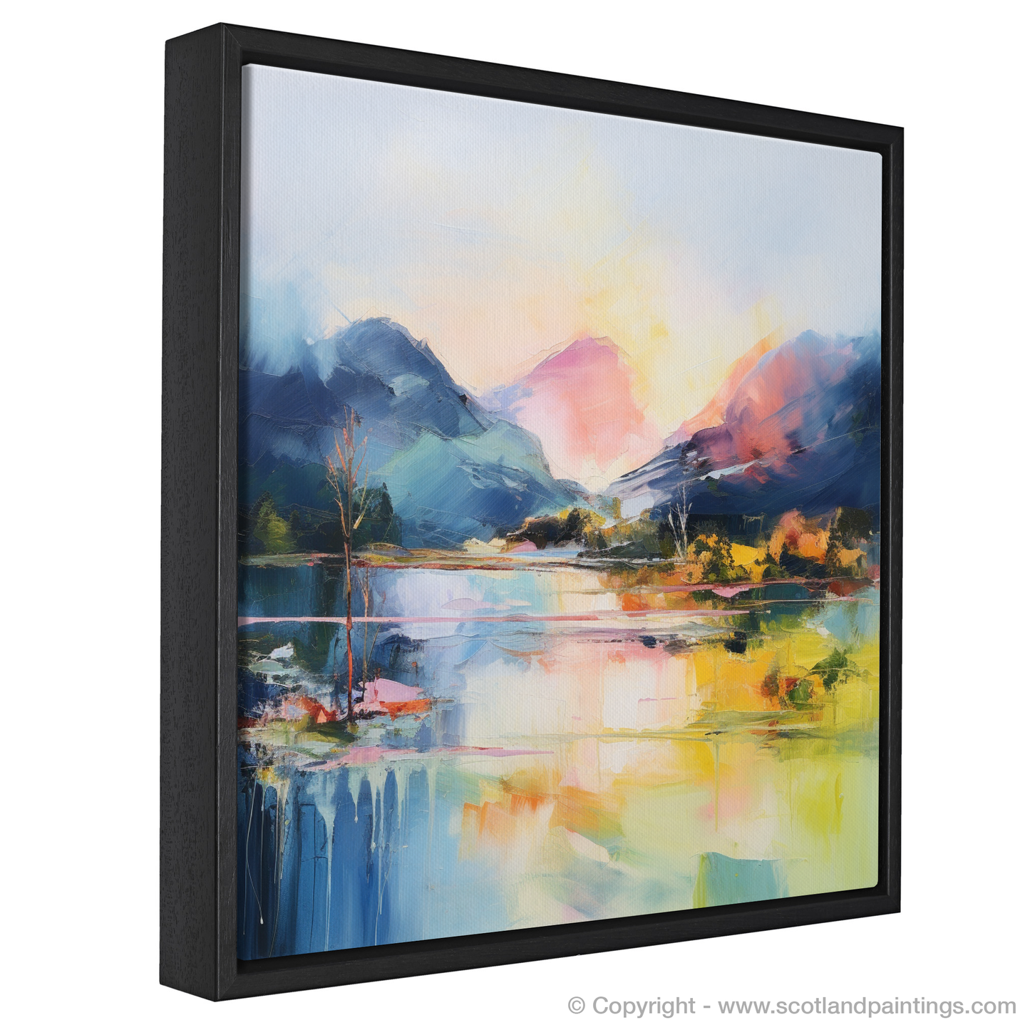 Painting and Art Print of Loch Morar, Highlands in summer entitled "Summer Serenity at Loch Morar: An Abstract Highland Reverie".