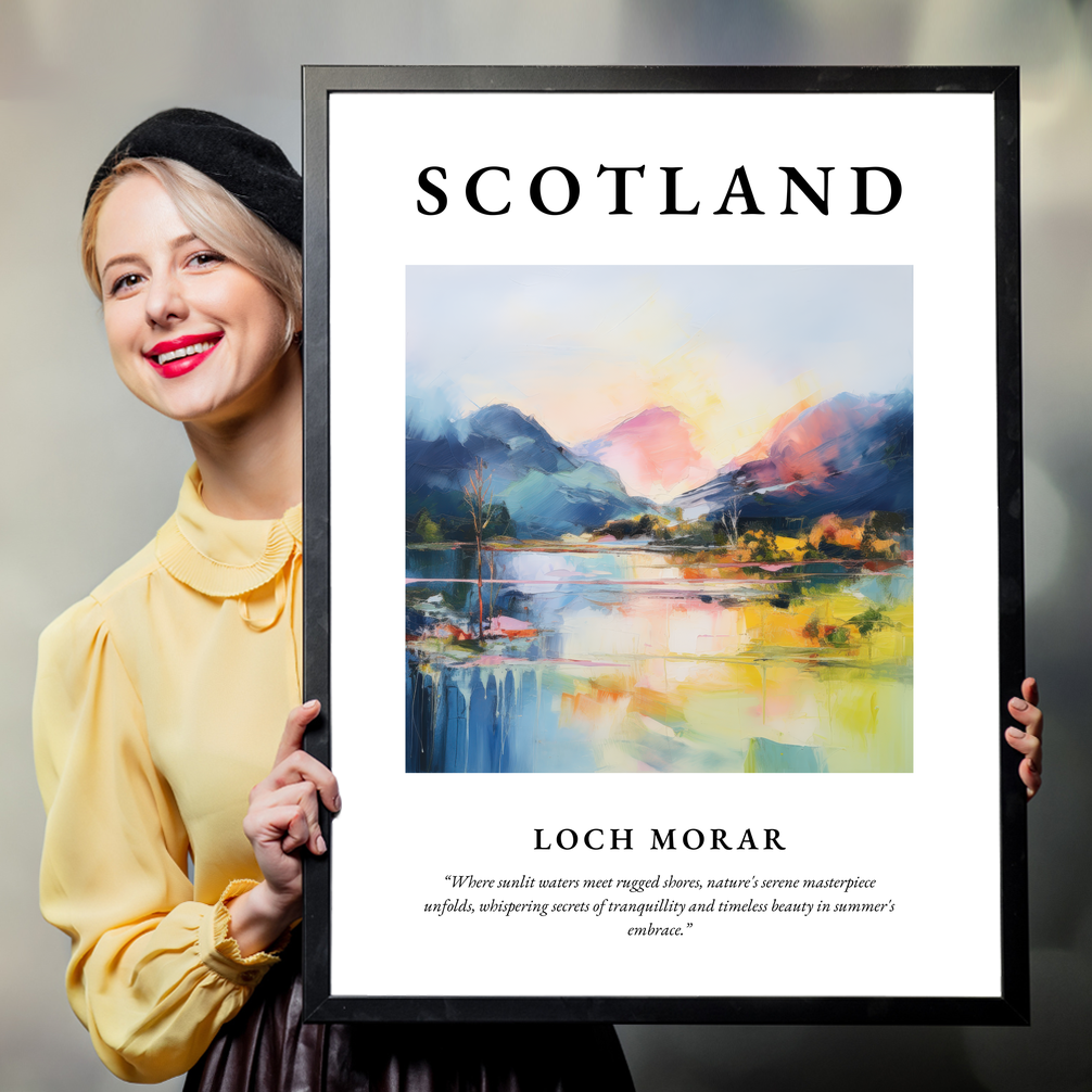 Person holding a poster of Loch Morar