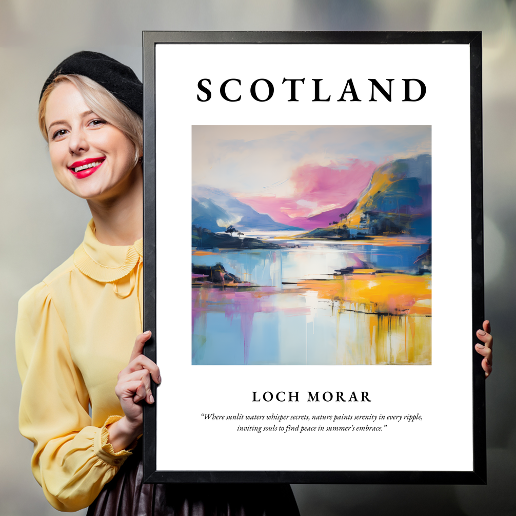 Person holding a poster of Loch Morar