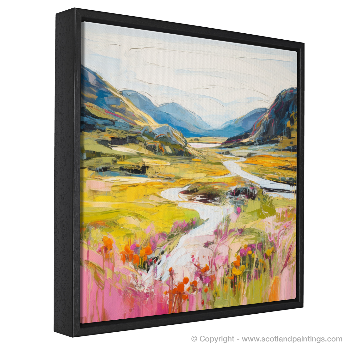 Painting and Art Print of Glen Roy, Highlands in summer entitled "Highland Summer Serenade: A Vibrant Glen Roy Vista".