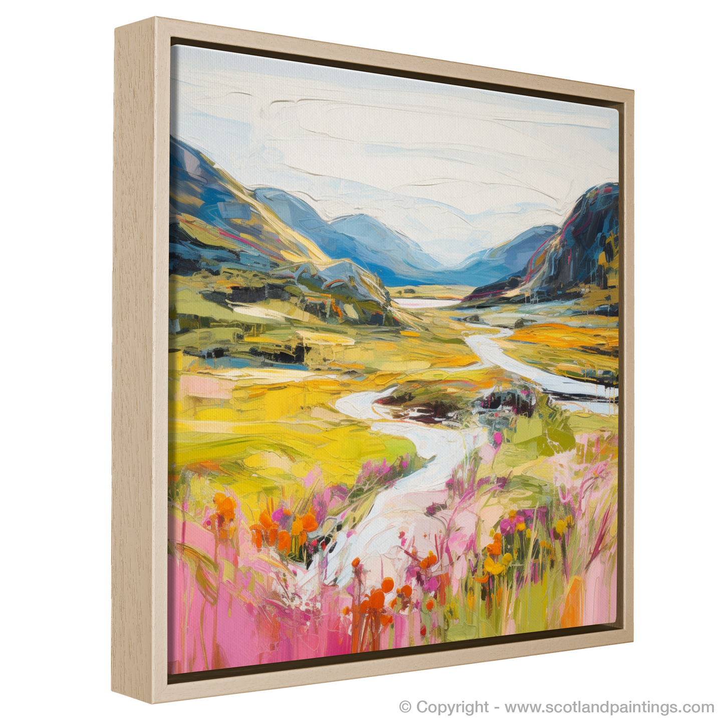 Painting and Art Print of Glen Roy, Highlands in summer entitled "Highland Summer Serenade: A Vibrant Glen Roy Vista".