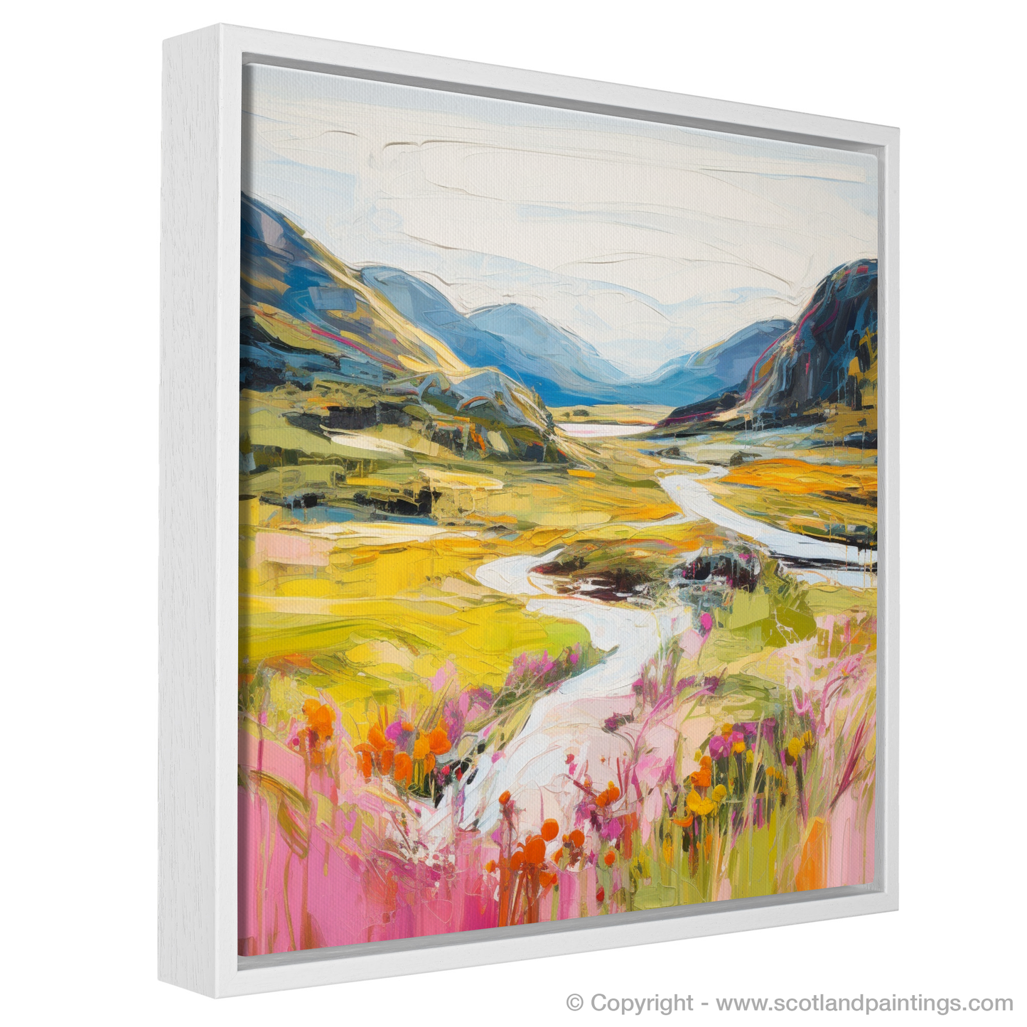 Painting and Art Print of Glen Roy, Highlands in summer entitled "Highland Summer Serenade: A Vibrant Glen Roy Vista".