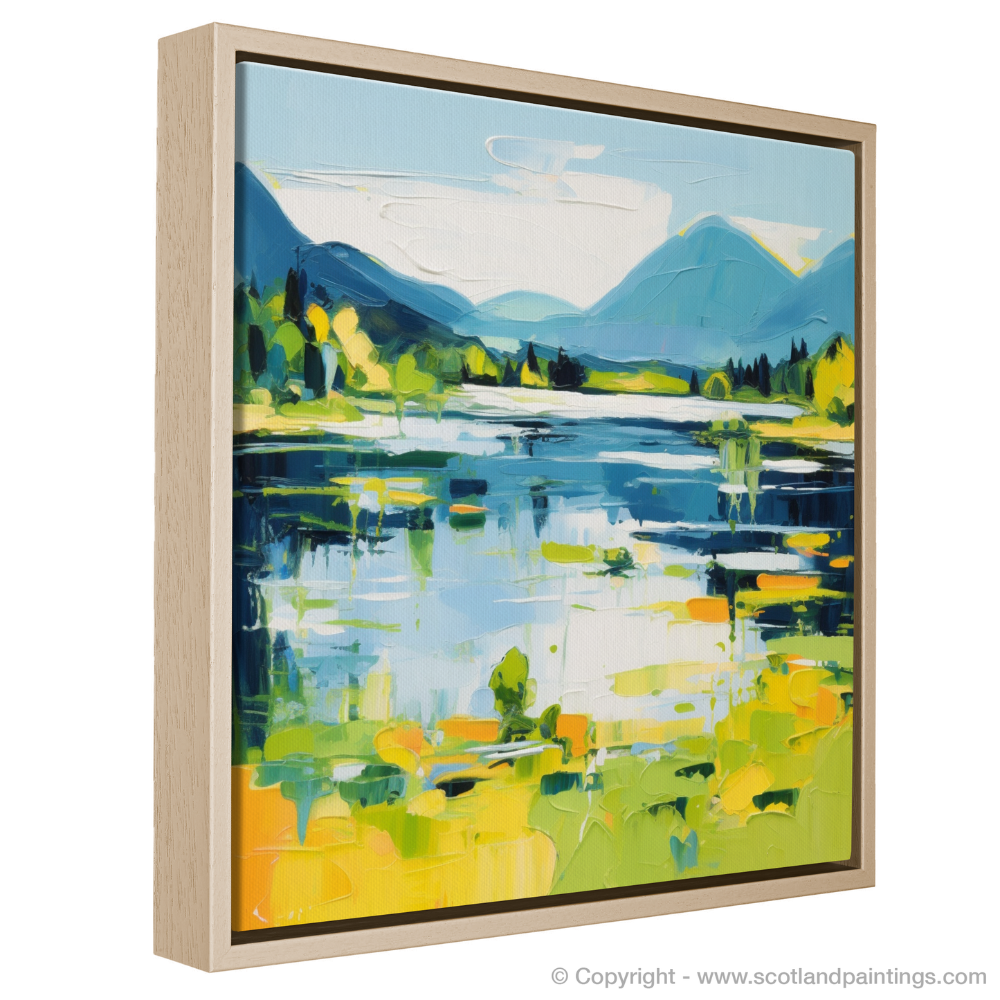 Painting and Art Print of Loch Achray in summer. Abstract Serenade of Loch Achray in Summer Splendour.