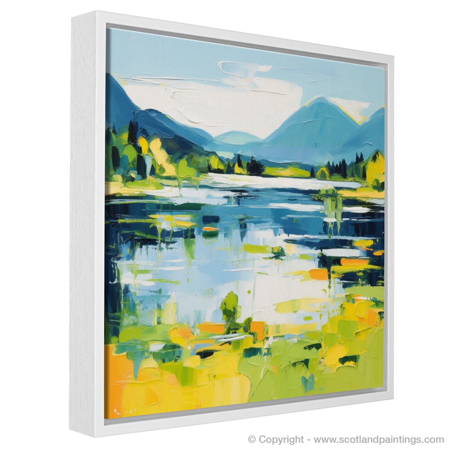 Painting and Art Print of Loch Achray in summer. Abstract Serenade of Loch Achray in Summer Splendour.