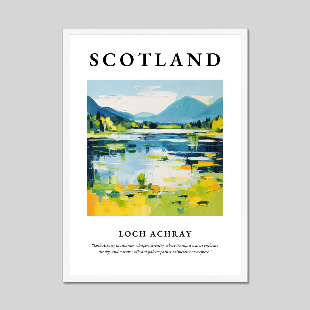 Poster in a white frame with the word Scotland