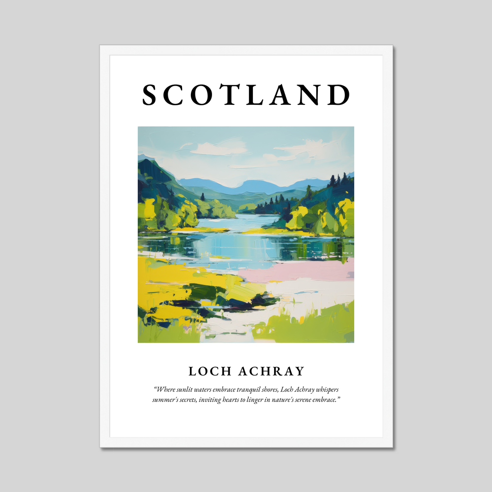 Poster in a white frame with the word Scotland