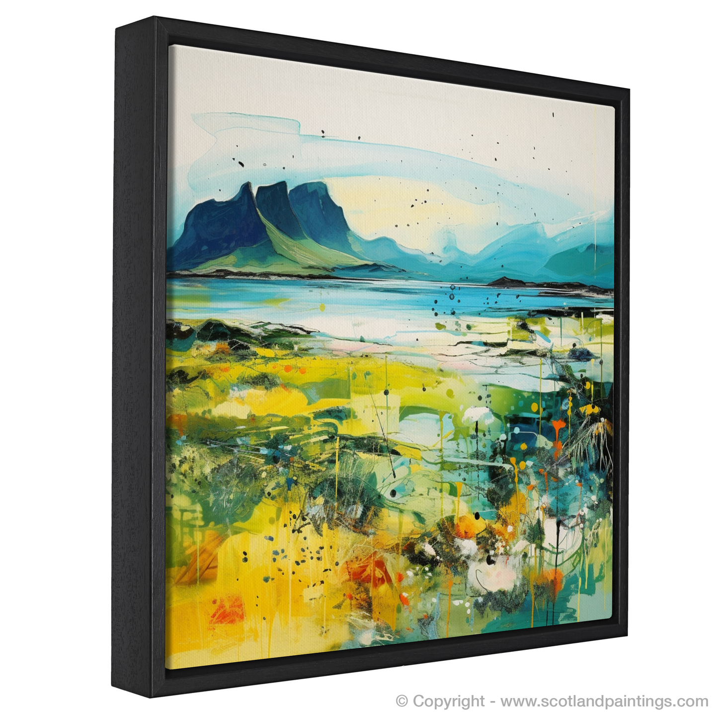 Painting and Art Print of Isle of Eigg, Inner Hebrides in summer entitled "Summer Essence of the Isle of Eigg".