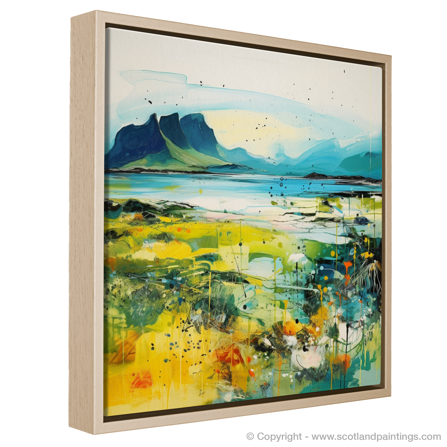 Painting and Art Print of Isle of Eigg, Inner Hebrides in summer entitled "Summer Essence of the Isle of Eigg".