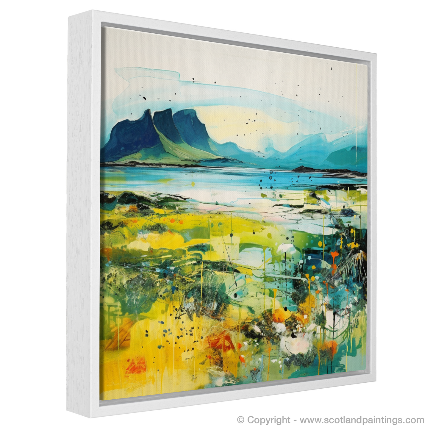 Painting and Art Print of Isle of Eigg, Inner Hebrides in summer entitled "Summer Essence of the Isle of Eigg".