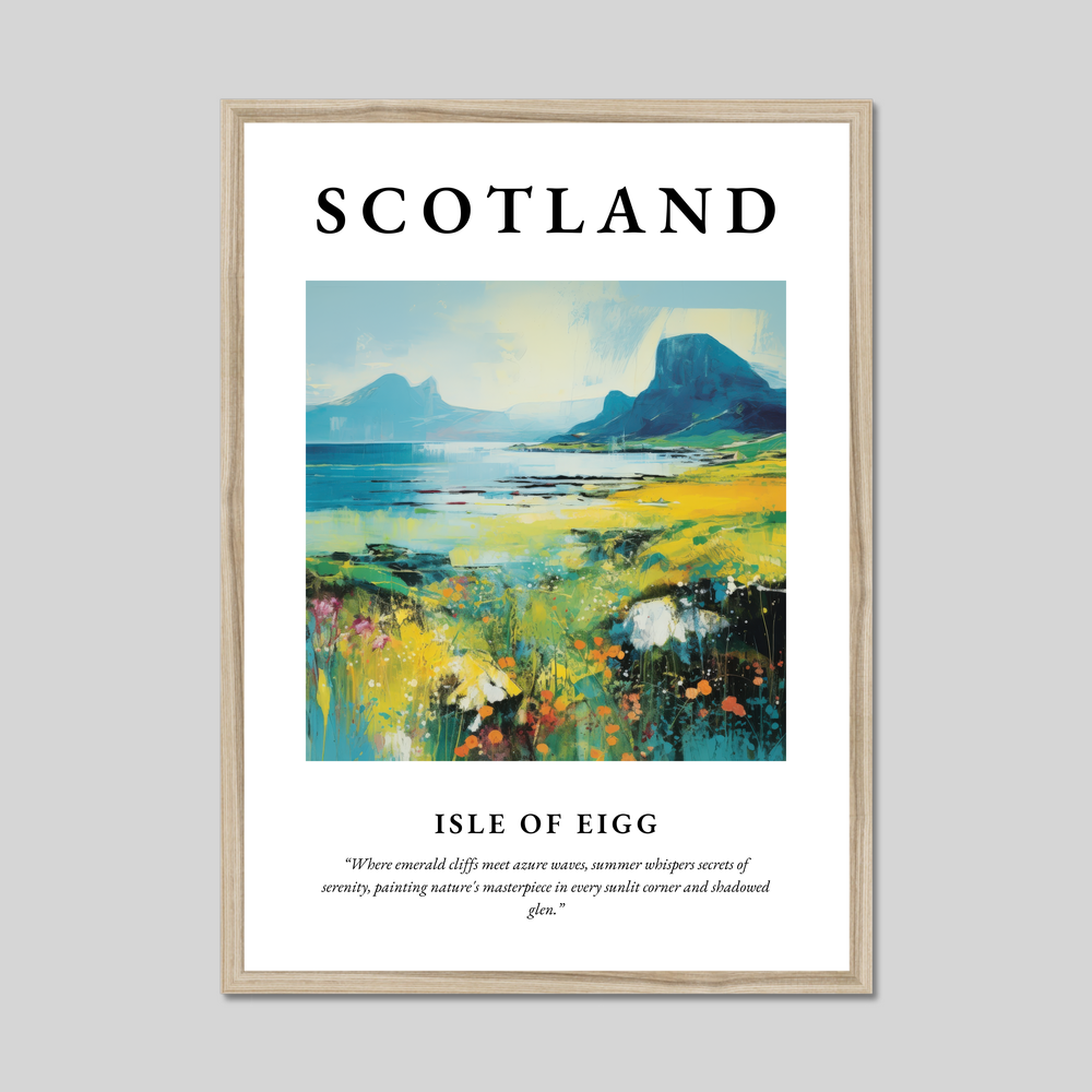 Poster in a natural frame with the word Scotland