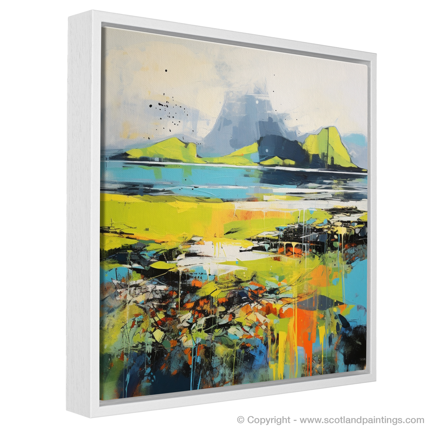 Painting and Art Print of Isle of Eigg, Inner Hebrides in summer entitled "Isle of Eigg Summer Reverie".