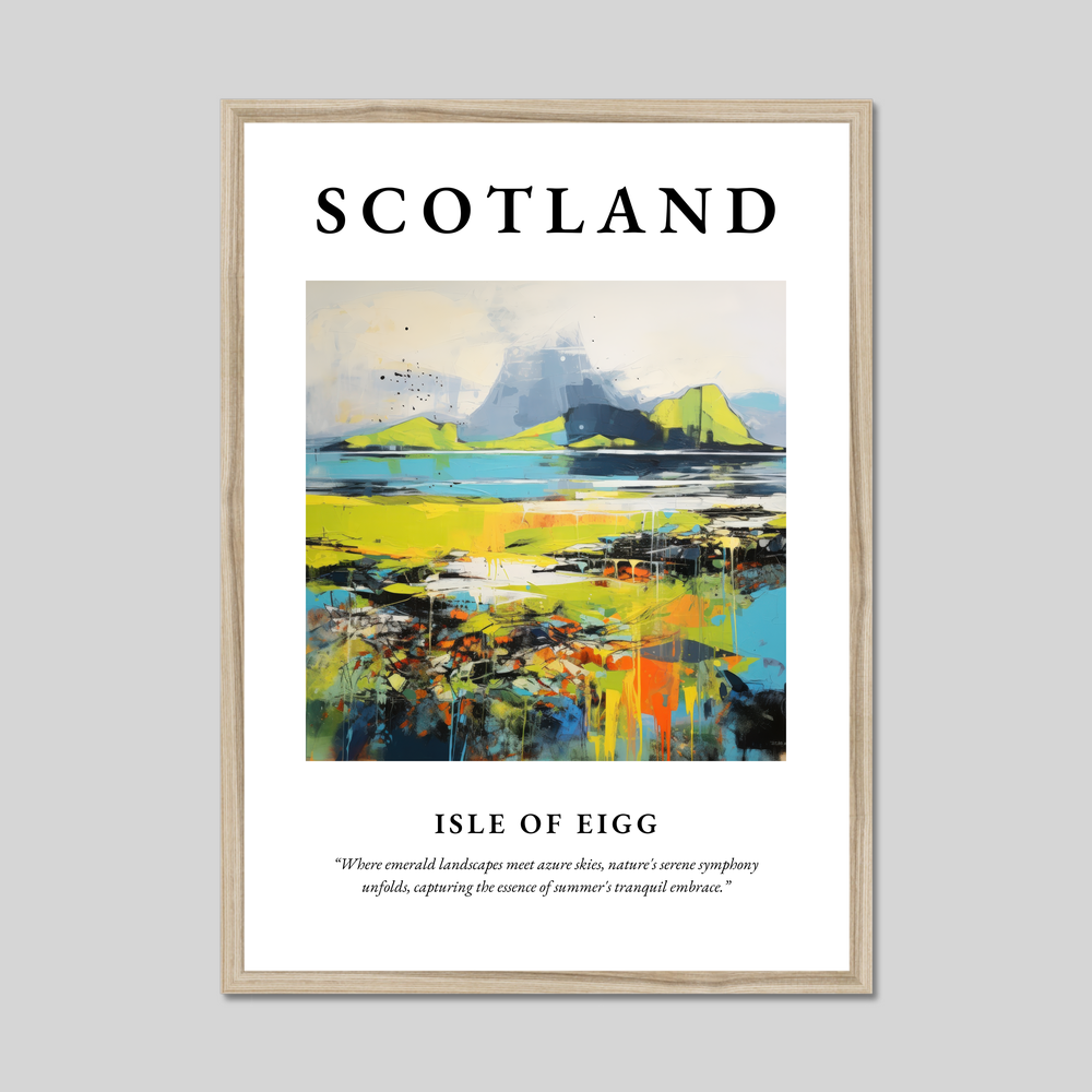 Poster in a natural frame with the word Scotland