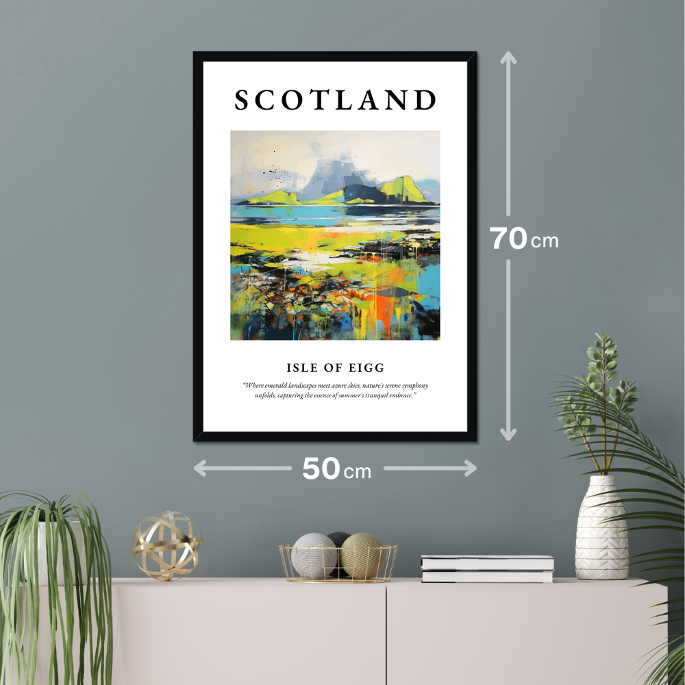 Poster of Isle of Eigg hanging on a wall