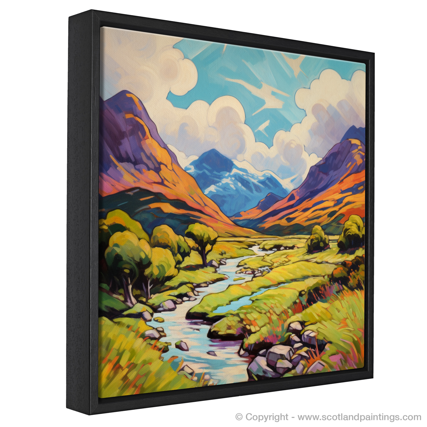 Painting and Art Print of Glen Garry, Highlands in summer entitled "Summer Splendour in Glen Garry Highlands".