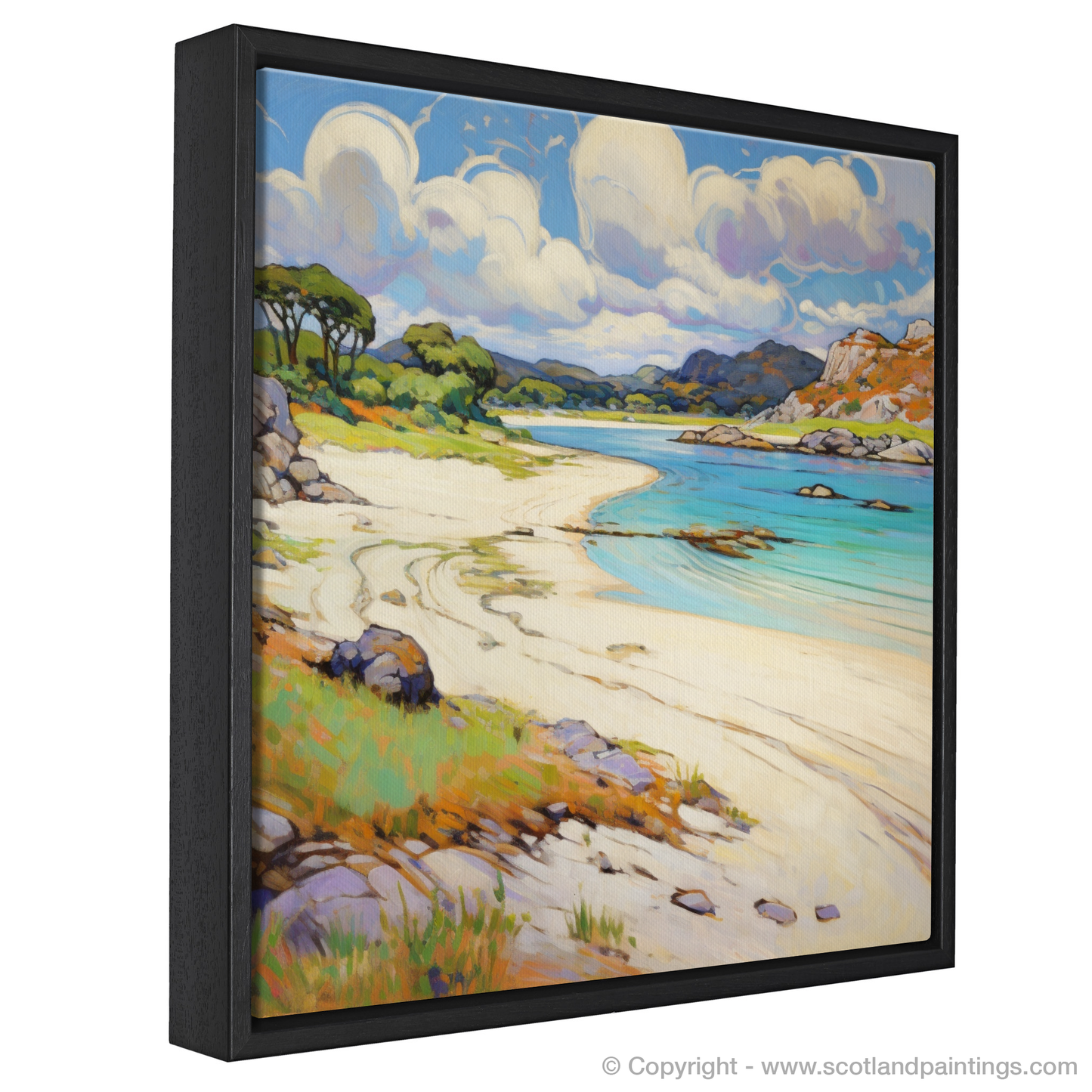 Painting and Art Print of Silver Sands of Morar in summer entitled "Summer Serenade at Silver Sands of Morar".