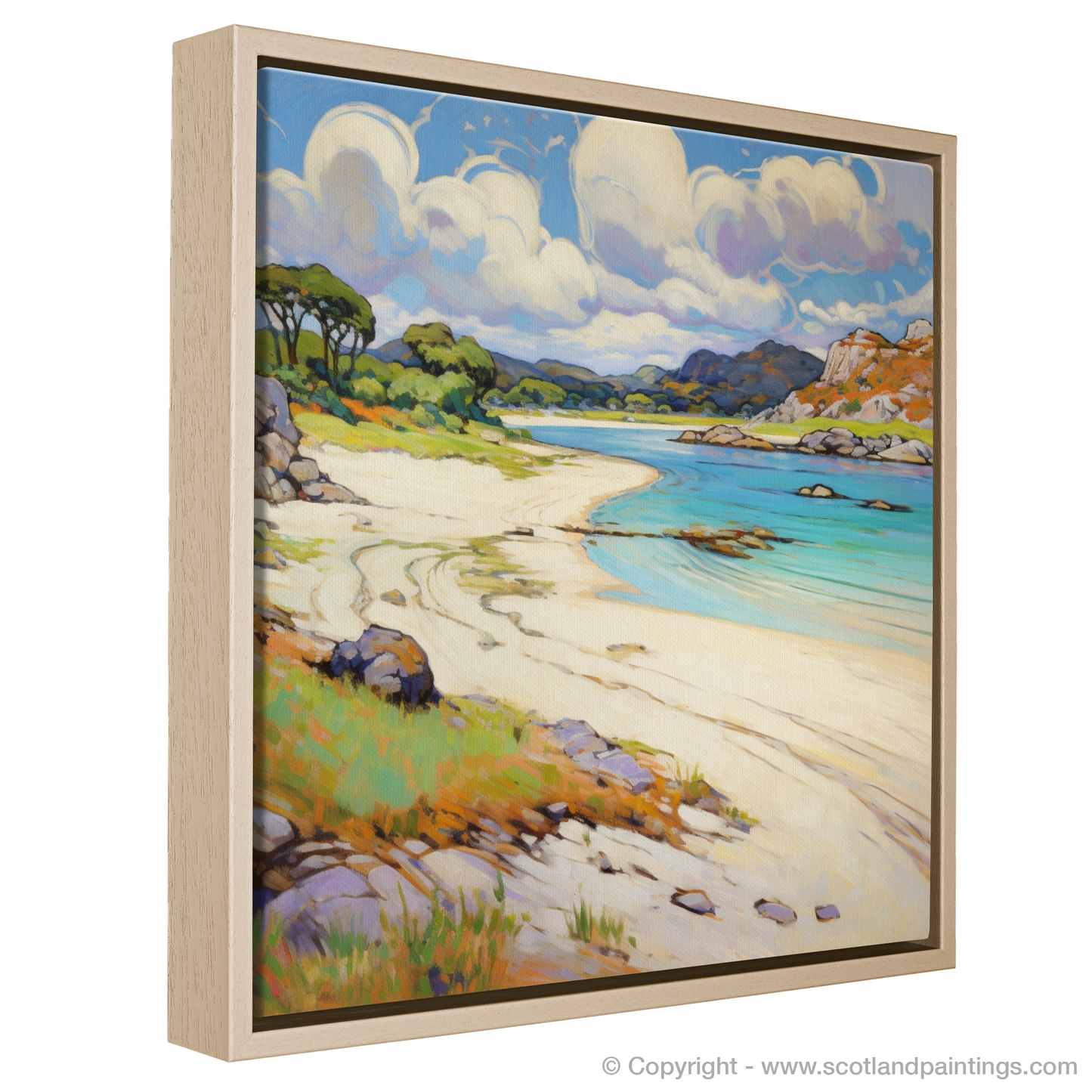 Painting and Art Print of Silver Sands of Morar in summer entitled "Summer Serenade at Silver Sands of Morar".