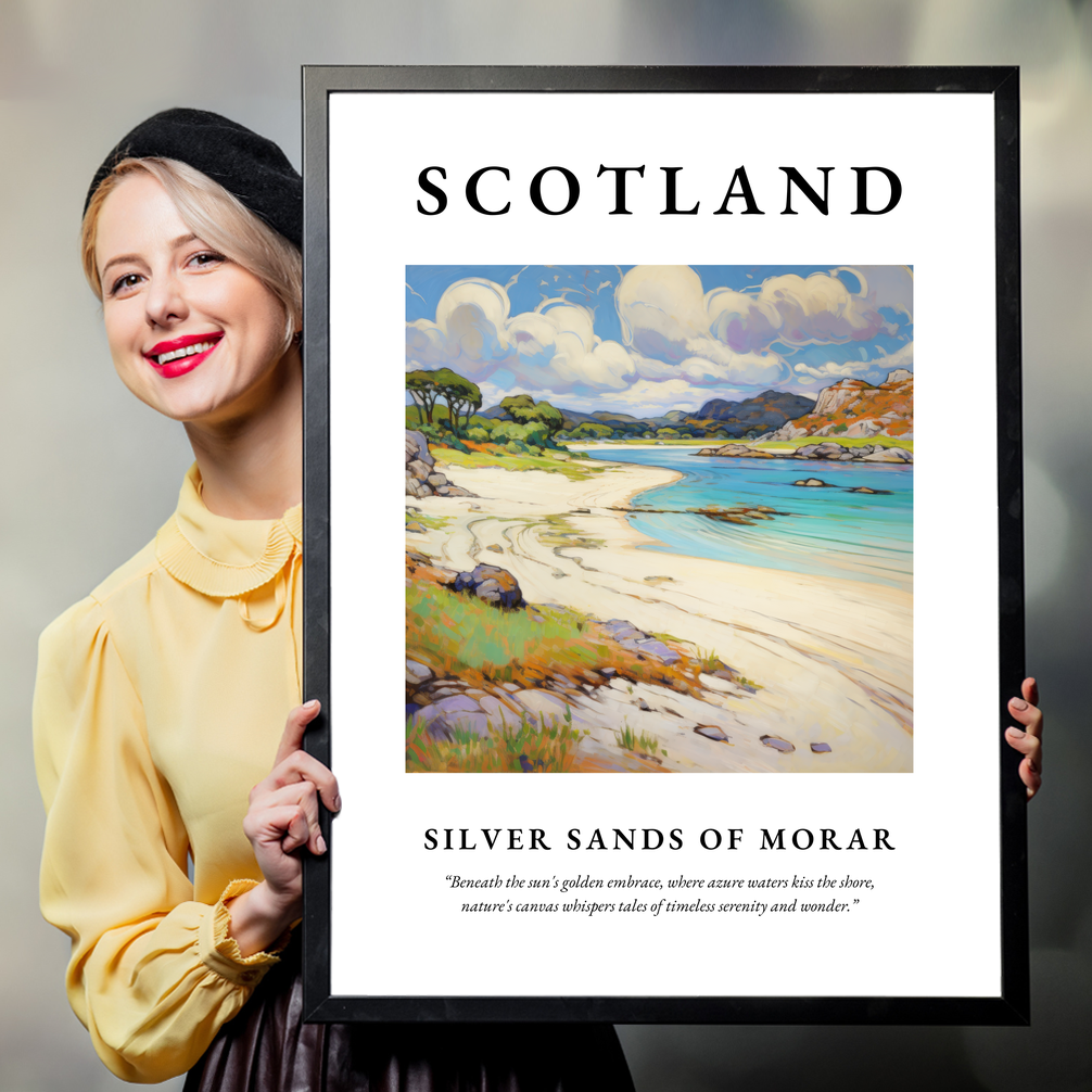 Person holding a poster of Silver Sands of Morar