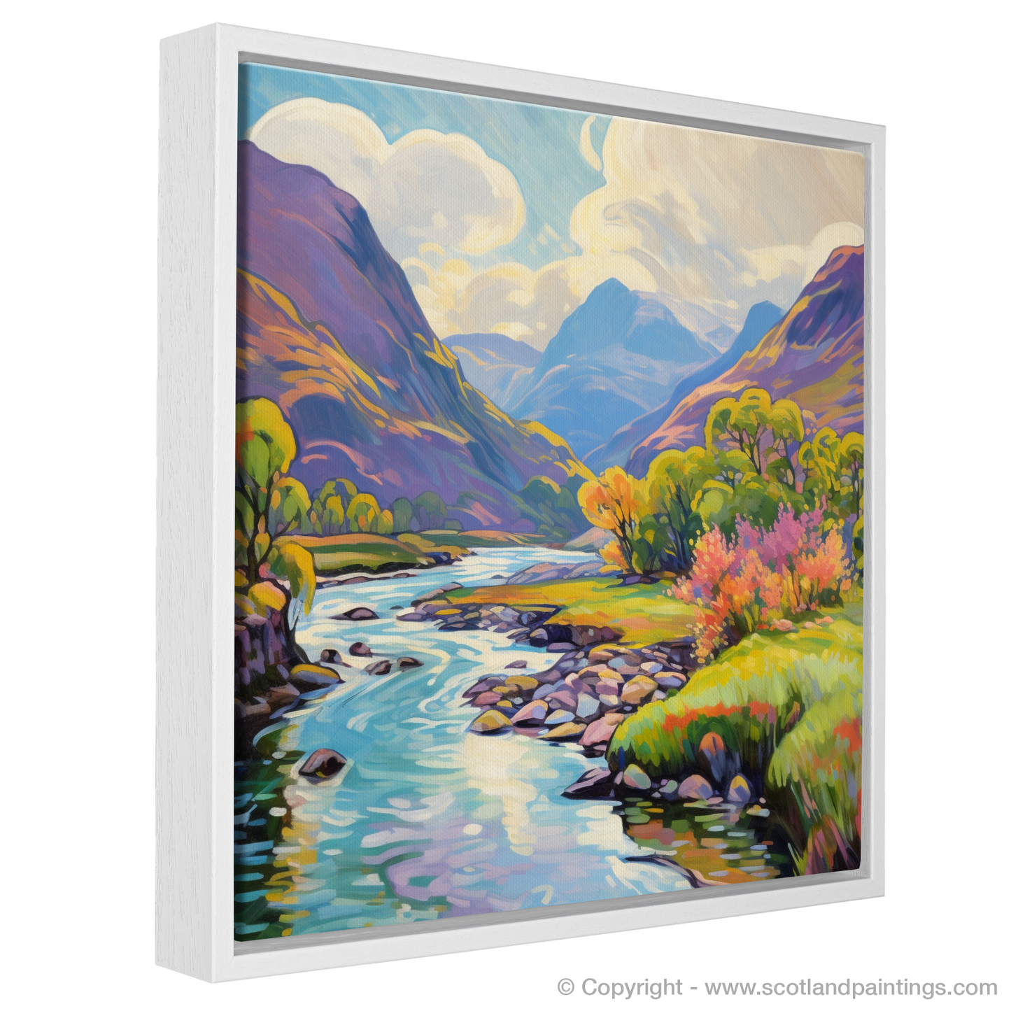 Painting and Art Print of River in Glencoe during summer entitled "Summer Serenade on the River in Glencoe".