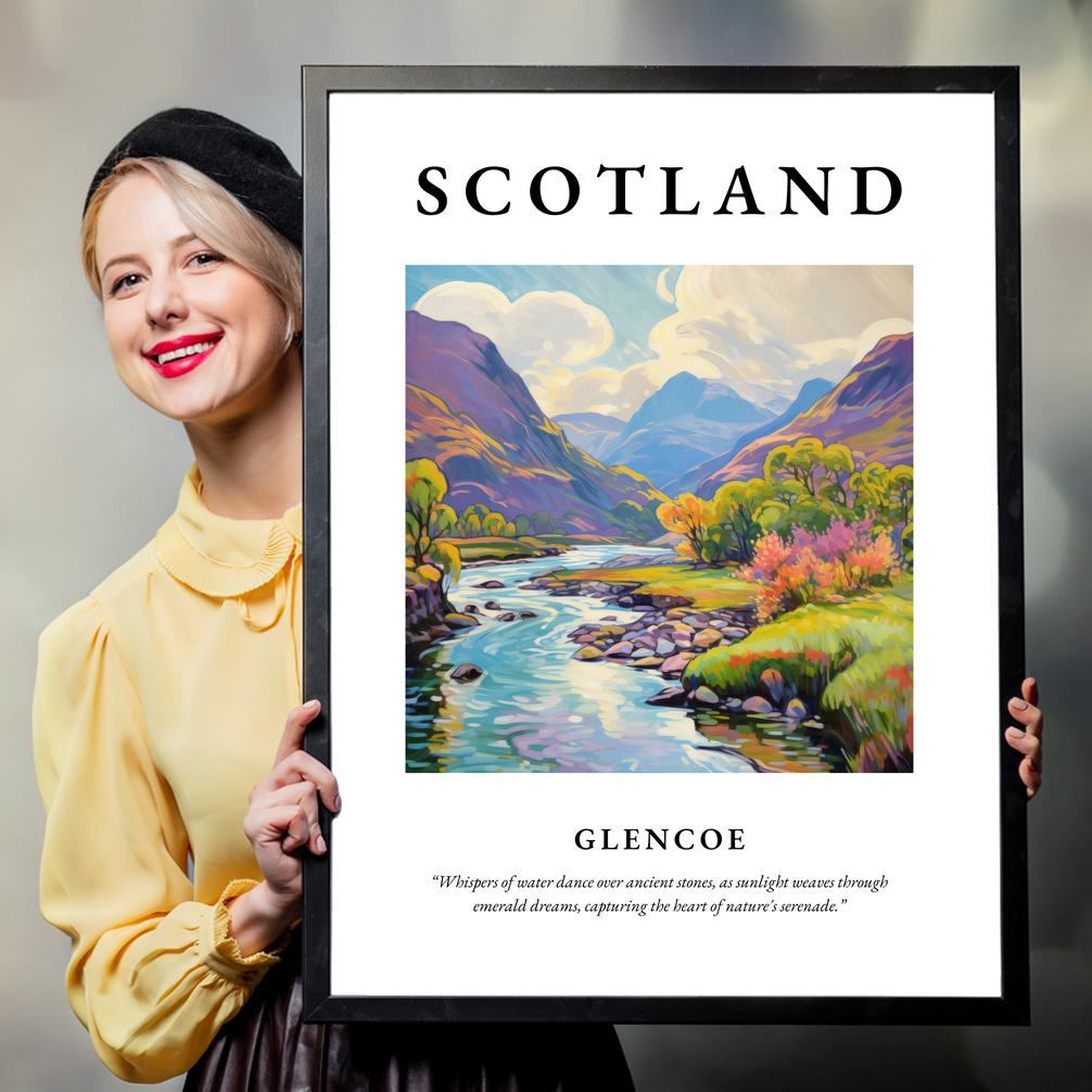 Person holding a poster of Glencoe