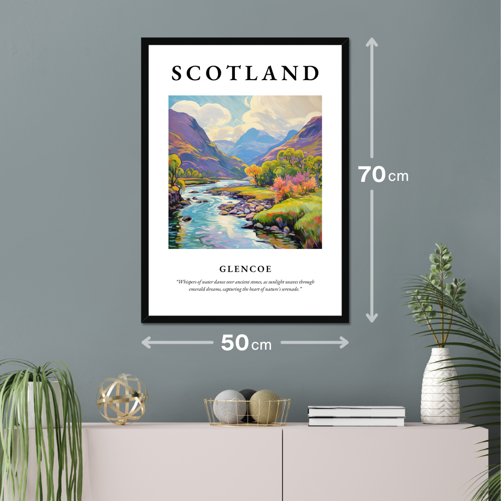 Poster of Glencoe hanging on a wall