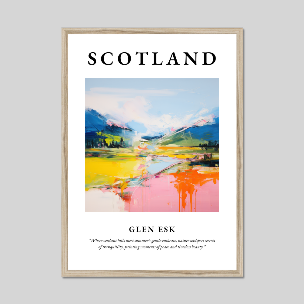 Poster in a natural frame with the word Scotland