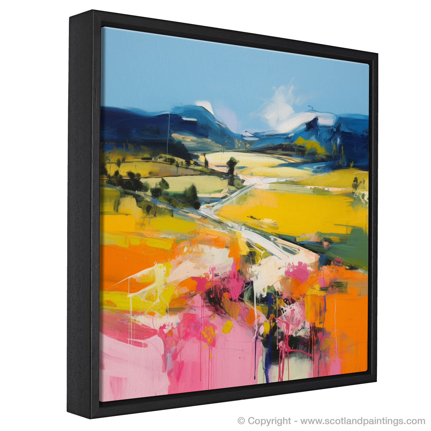 Painting and Art Print of Glen Esk, Angus in summer entitled "Summer Blaze of Glen Esk".