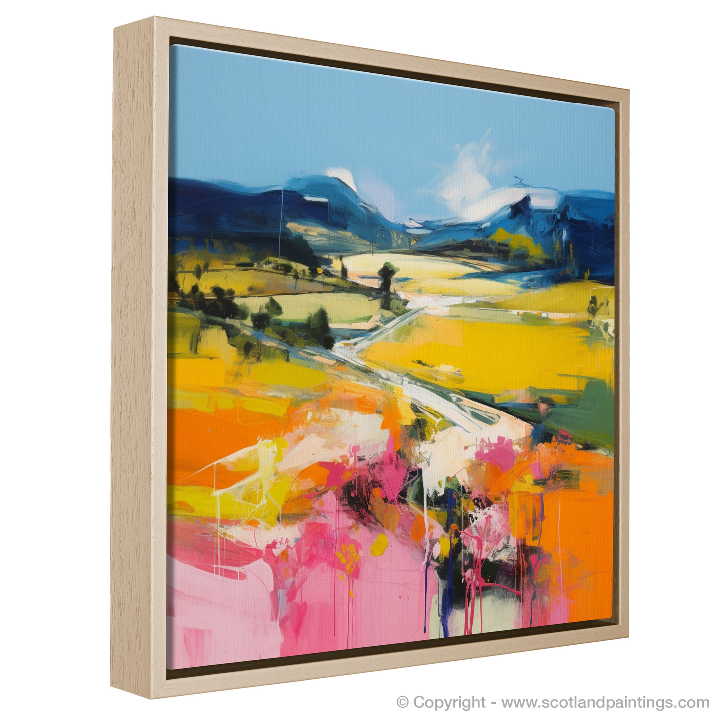 Painting and Art Print of Glen Esk, Angus in summer entitled "Summer Blaze of Glen Esk".