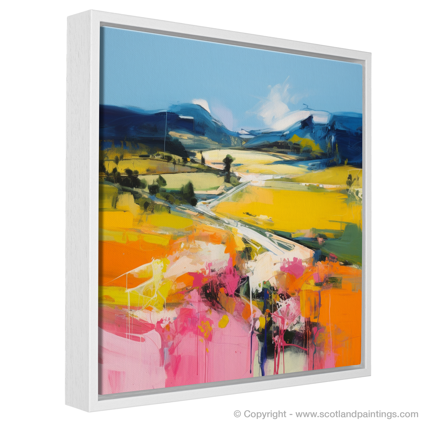 Painting and Art Print of Glen Esk, Angus in summer entitled "Summer Blaze of Glen Esk".