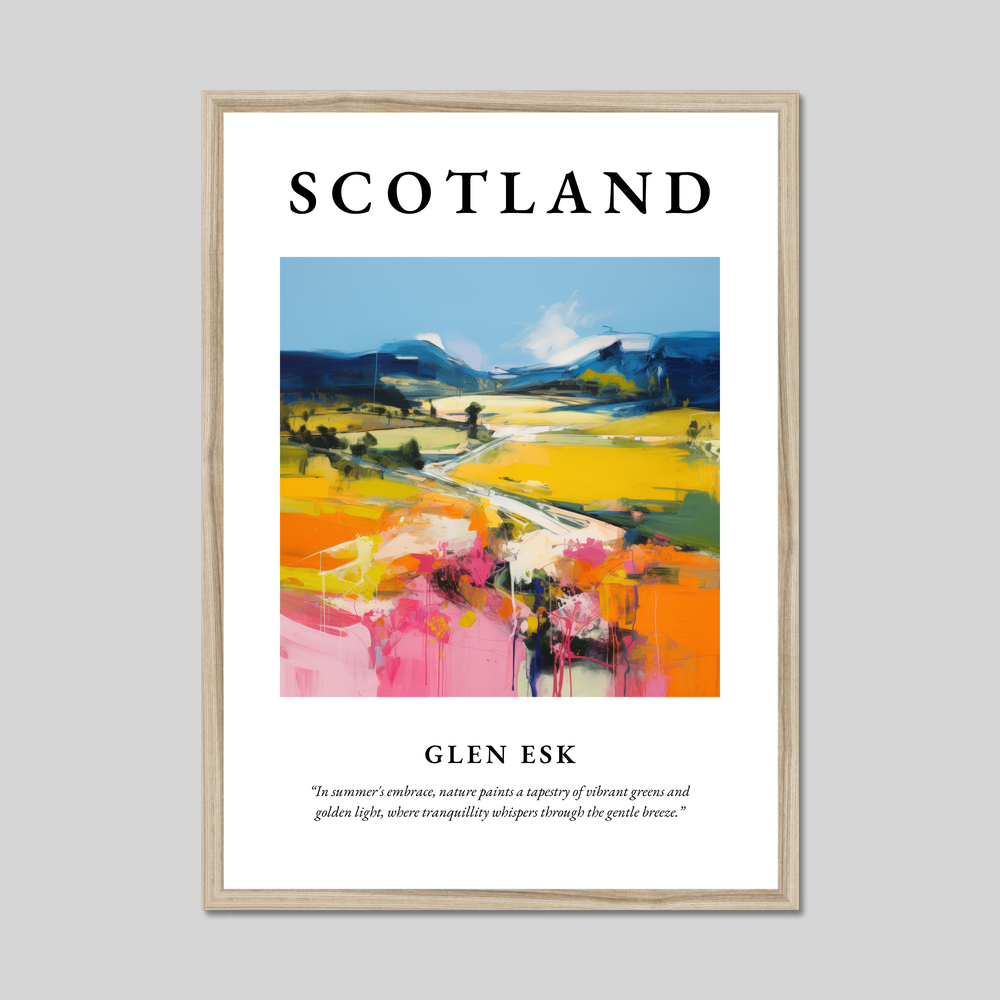 Poster in a natural frame with the word Scotland