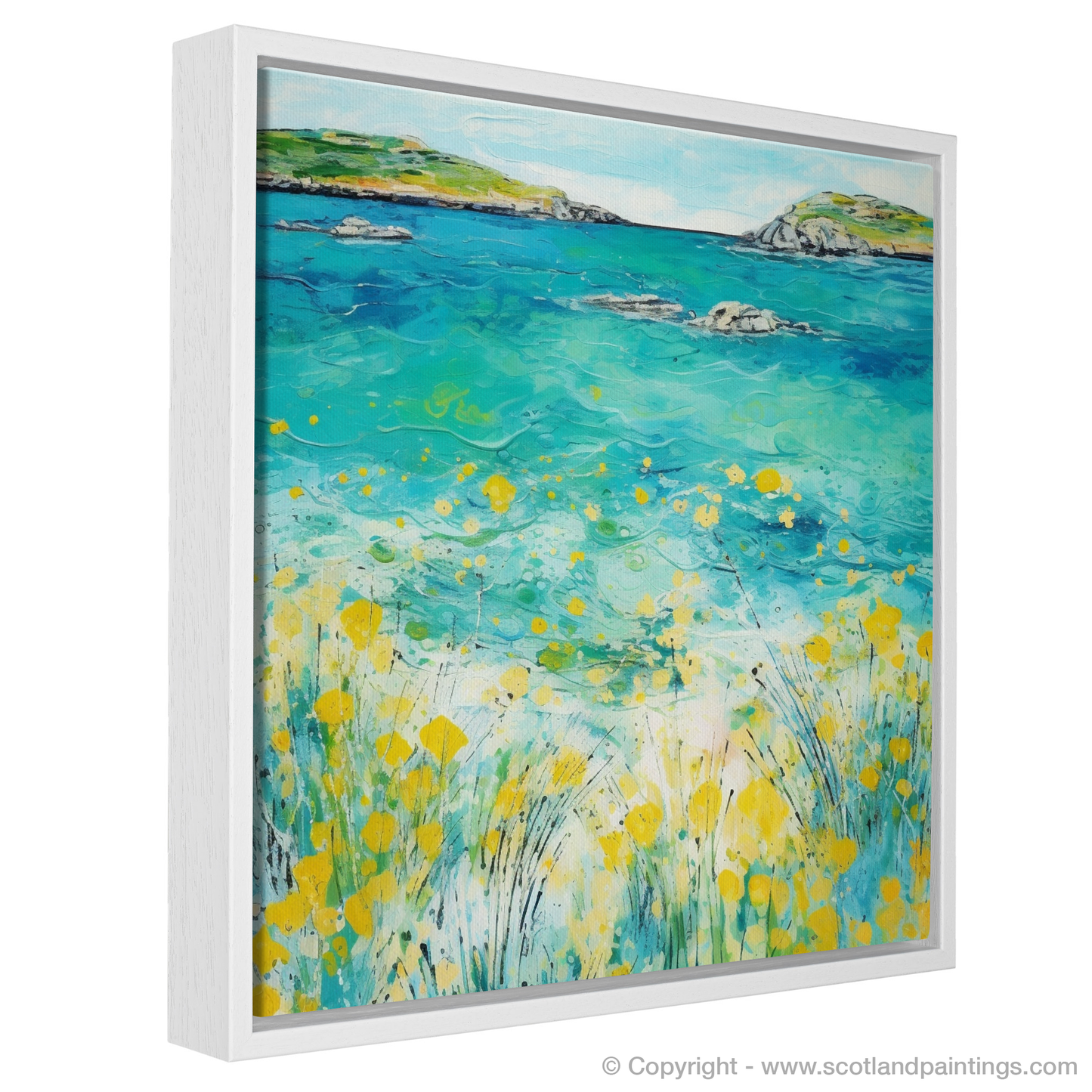 Painting and Art Print of Isle of Barra, Outer Hebrides in summer entitled "Isle of Barra Abstract: A Hebridean Summer Dream".
