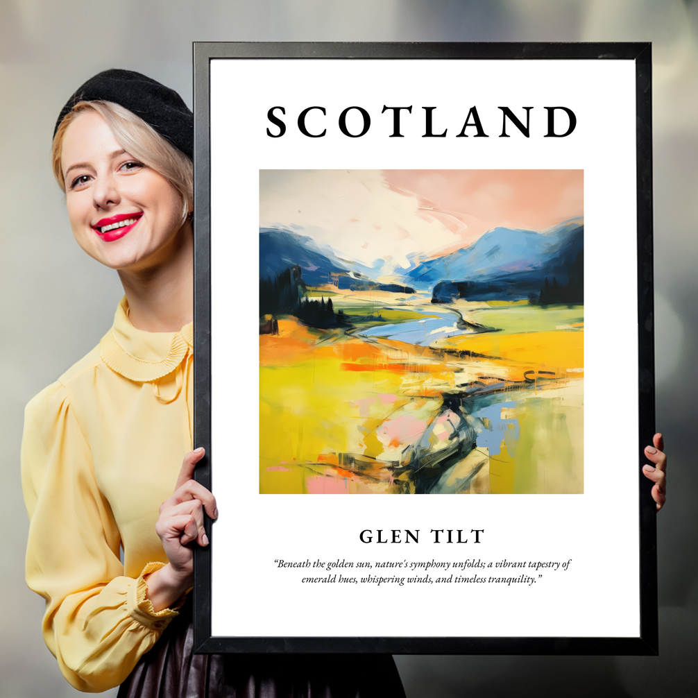 Person holding a poster of Glen Tilt