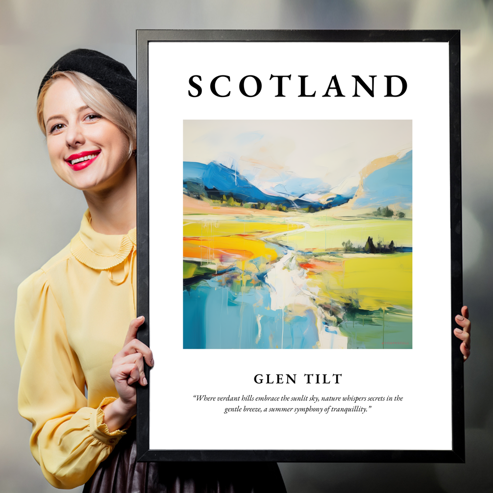 Person holding a poster of Glen Tilt