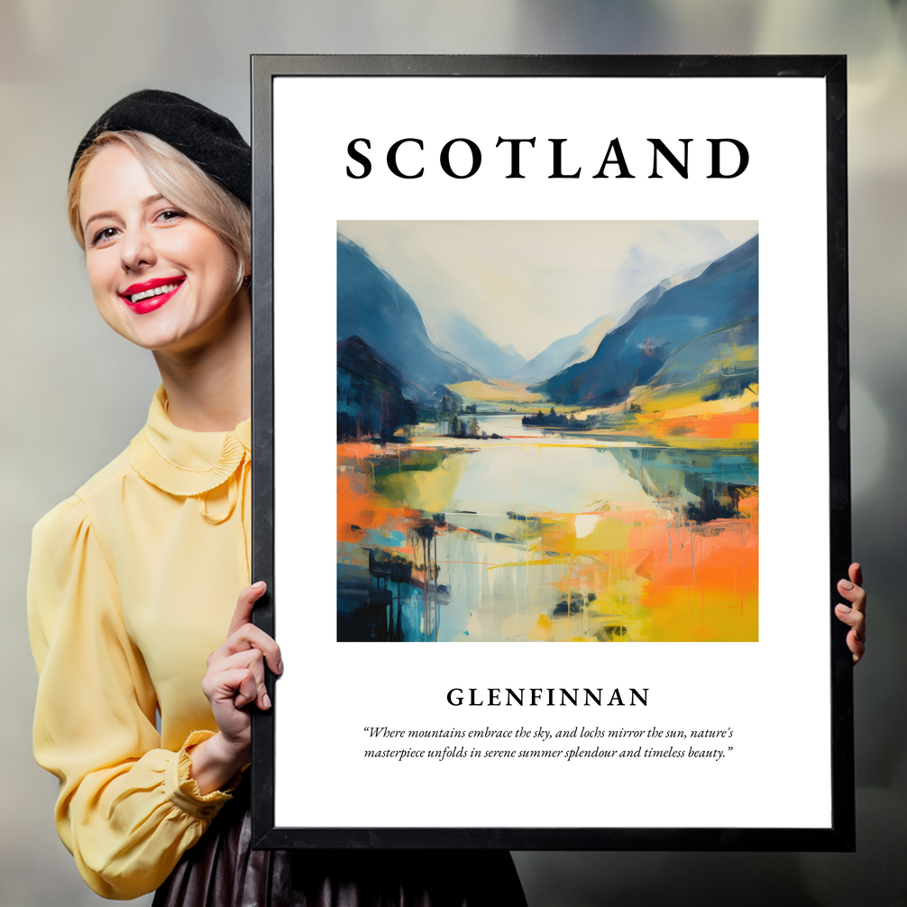 Person holding a poster of Glenfinnan