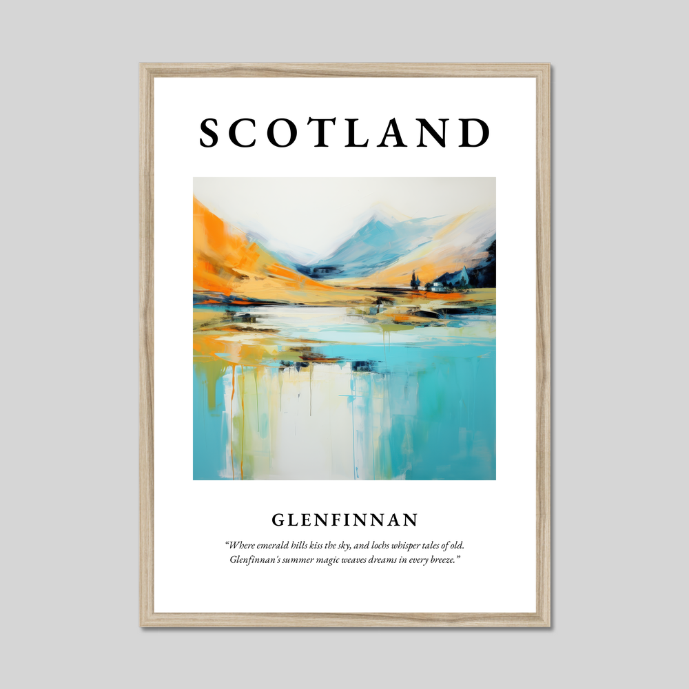 Poster in a natural frame with the word Scotland