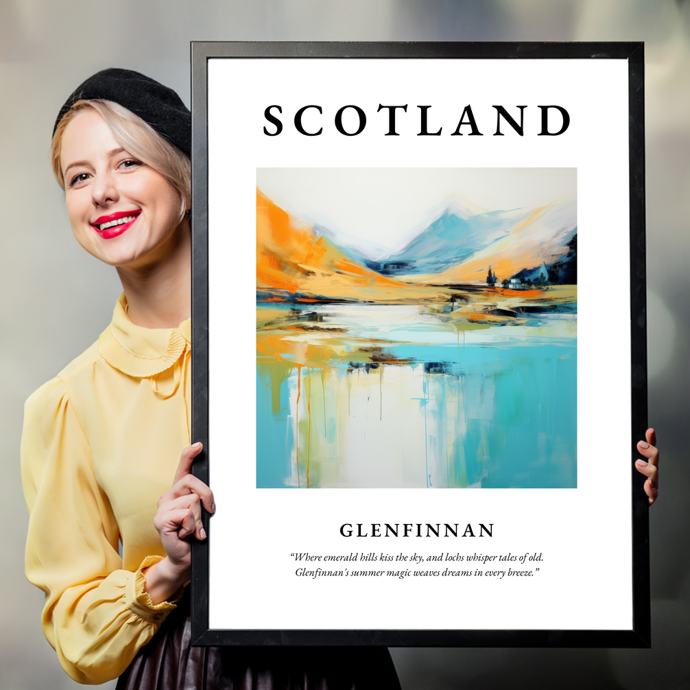 Person holding a poster of Glenfinnan