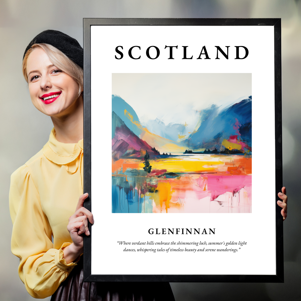 Person holding a poster of Glenfinnan