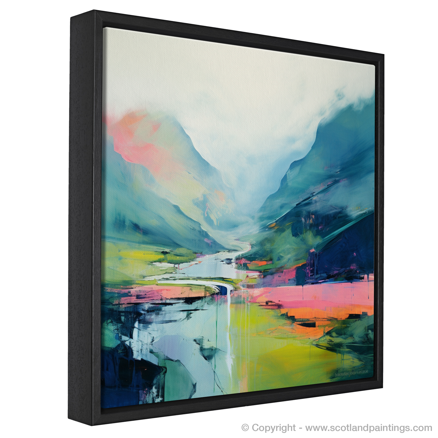 Painting and Art Print of Glenfinnan, Highlands in summer entitled "Highland Harmony: An Abstract Glenfinnan Summer".