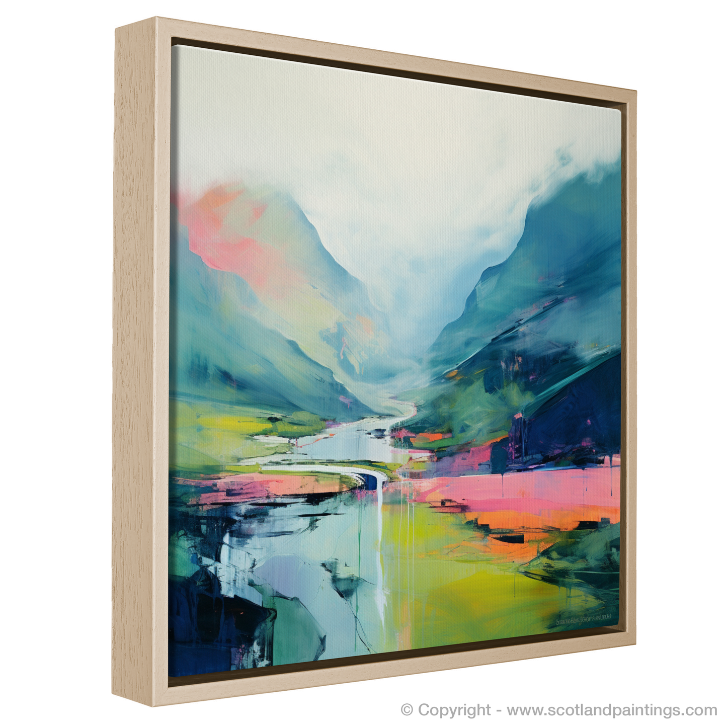 Painting and Art Print of Glenfinnan, Highlands in summer entitled "Highland Harmony: An Abstract Glenfinnan Summer".