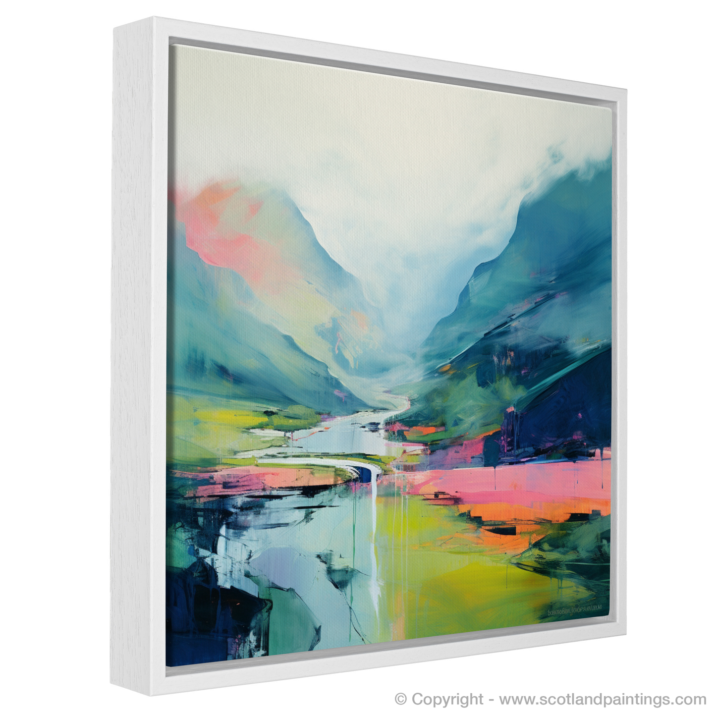 Painting and Art Print of Glenfinnan, Highlands in summer entitled "Highland Harmony: An Abstract Glenfinnan Summer".