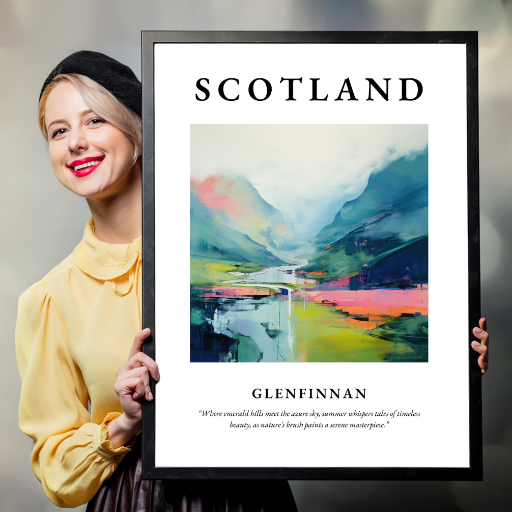 Person holding a poster of Glenfinnan