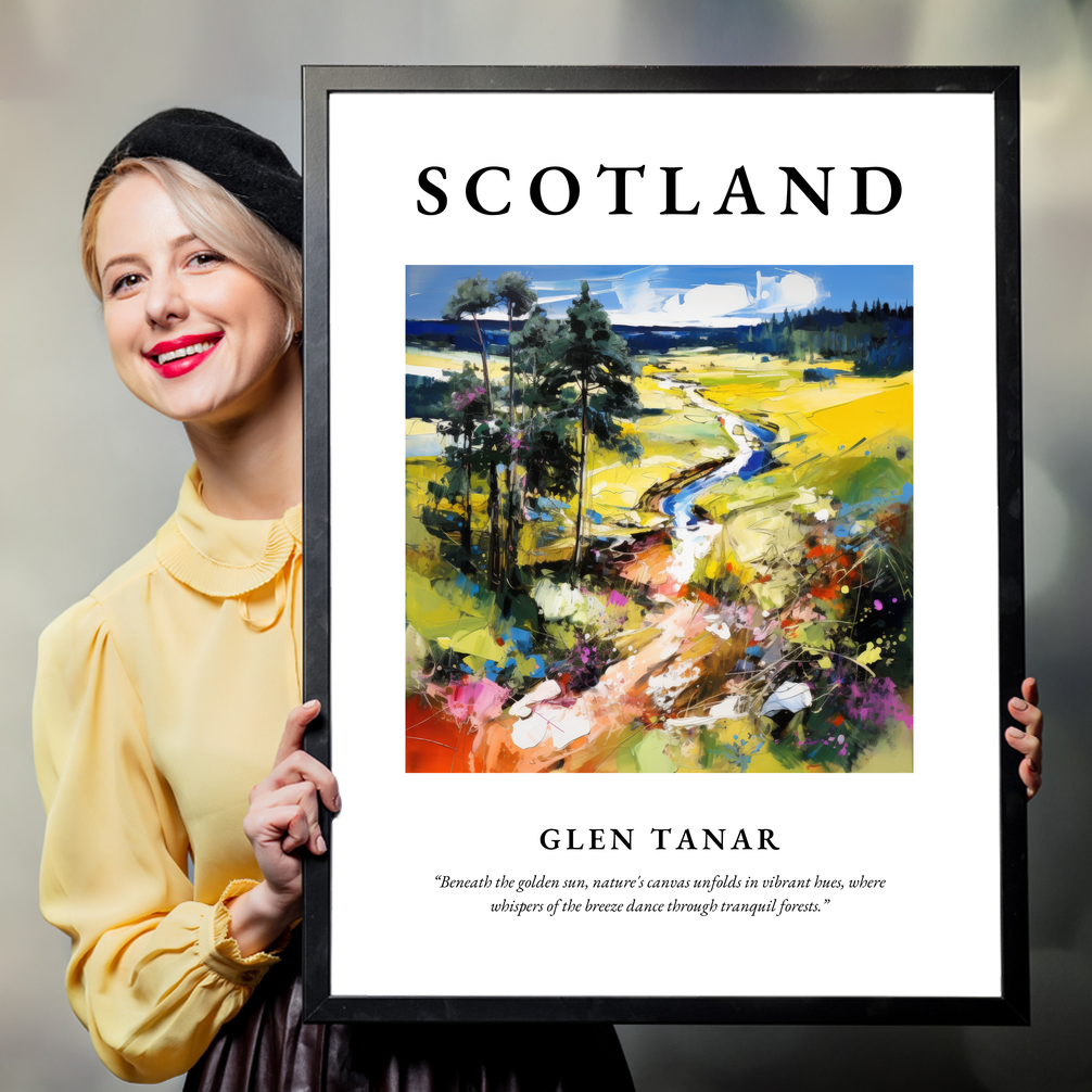 Person holding a poster of Glen Tanar