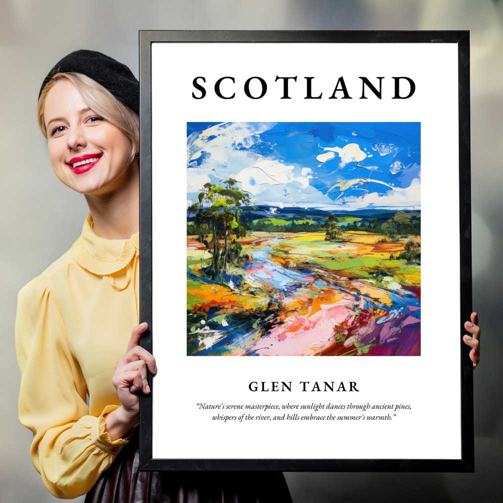 Person holding a poster of Glen Tanar