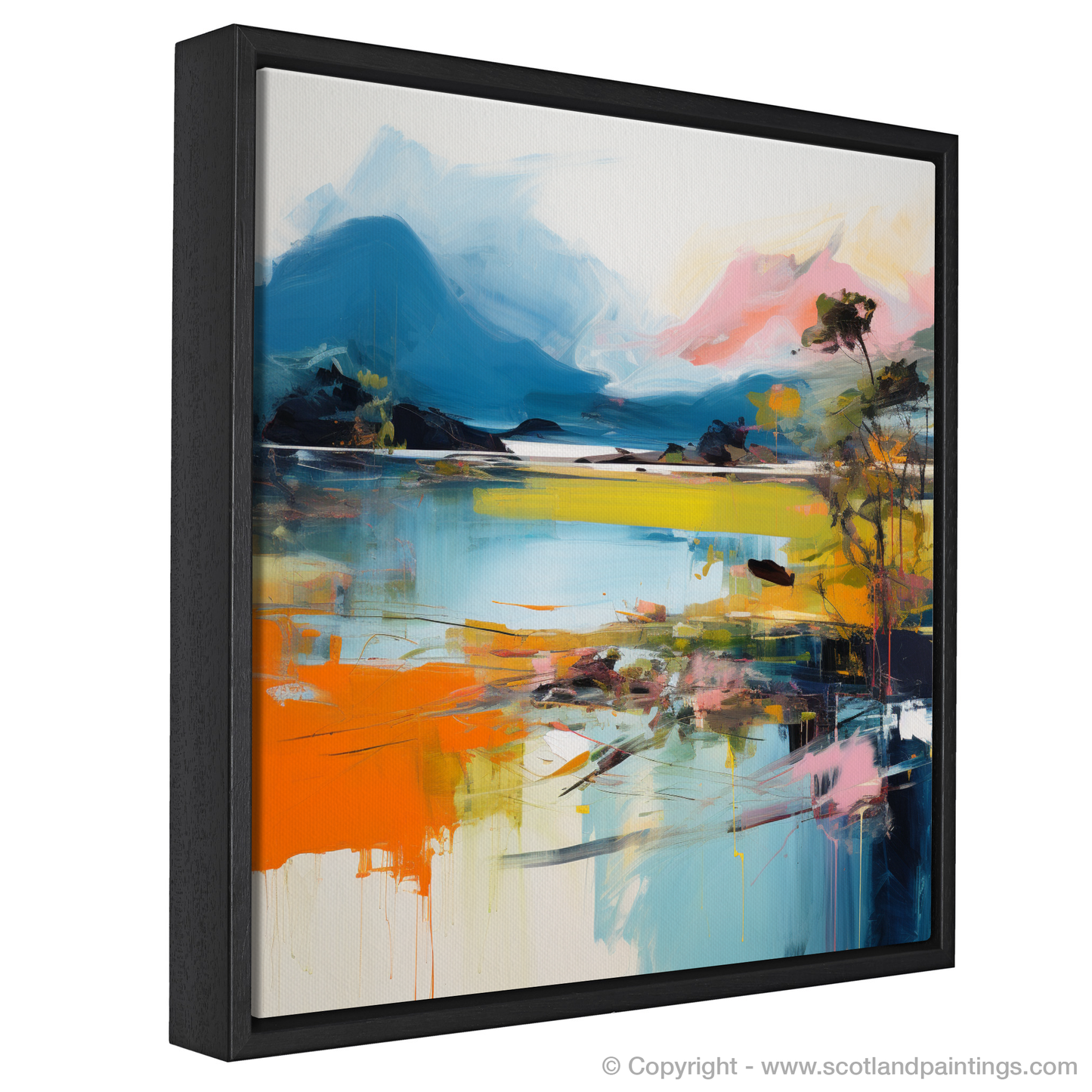 Painting and Art Print of Loch Morar, Highlands in summer entitled "Highland Serenity: An Abstract Ode to Loch Morar in Summer".