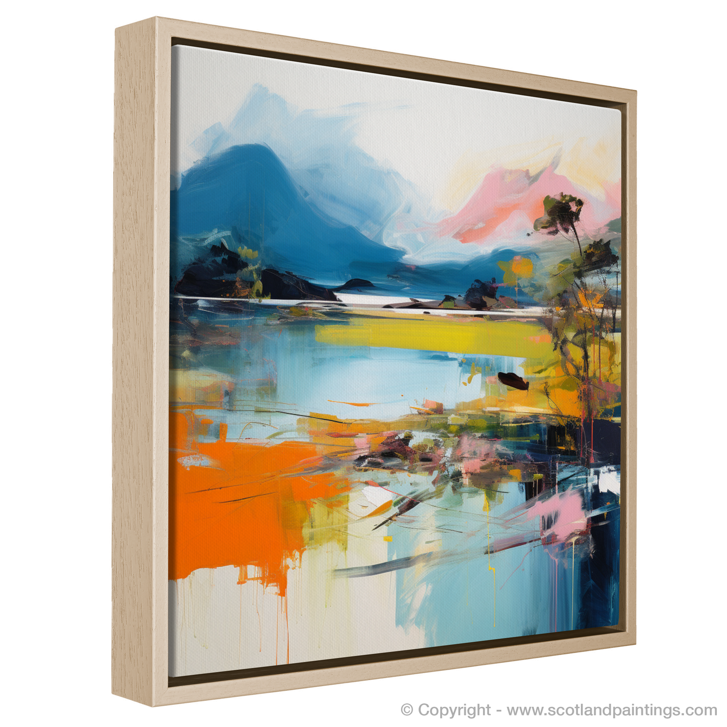 Painting and Art Print of Loch Morar, Highlands in summer entitled "Highland Serenity: An Abstract Ode to Loch Morar in Summer".